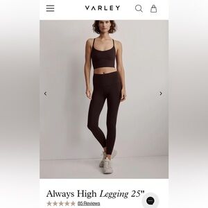 Varley Always High Legging 25 inseam Coffee Bean XS